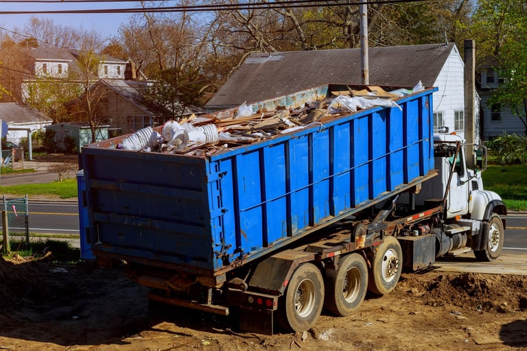 Recycling container trash dumpsters being full with garbage container trash on ecology